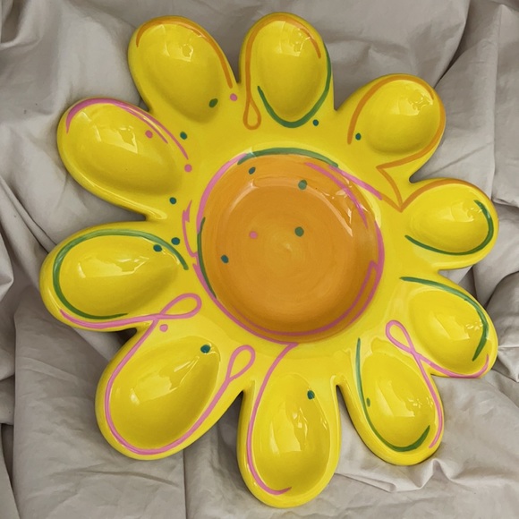 Department56 Flower DeviledEgg CeramicServing Tray - Picture 3 of 8